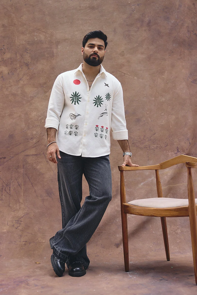 سنيتش SNITCH x BISMIL Flora and Fauna Print Shirt